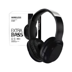 Wireless Hifi Stereo Headset E 60BT with Mic and Volume Control Black Wireless Hifi Stereo Headset E 60BT with Mic and Volume Control Black